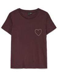 vero moda vmliana francis ss top box ga bf 10333543-winetastingheartrhinestones darkred