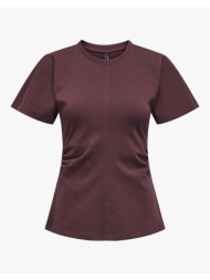 only onlmarie s/s ruching top jrs noos 15365258-decadent chocolate mixed