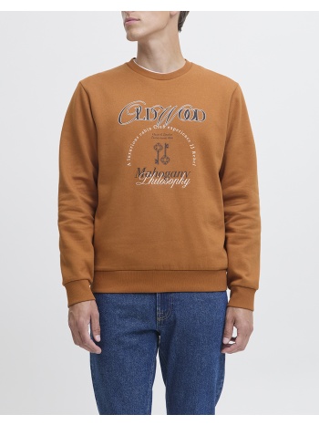 jj rebel jrebphil crew neck sweat 12284987-bombay brown σε προσφορά