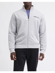 jj rebel jrebzack sweat full zip high neck 12288059-light grey melange lightgray