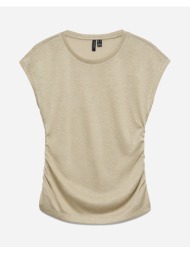 vero moda vmsarah sl top jrs noos 10336971-silver minkgold lurex biege