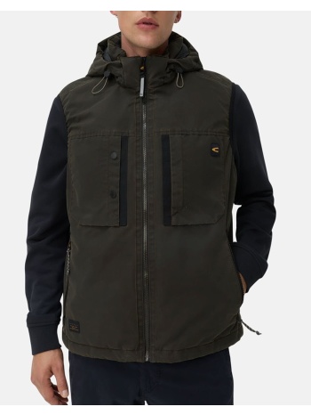 camel active γιλεκο hoodie c252-460060-6n74-27 darkbrown