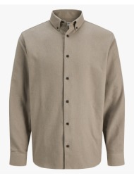 jj rebel jrebike melange shirt ls sn 12279481-roasted cashew sandybrown