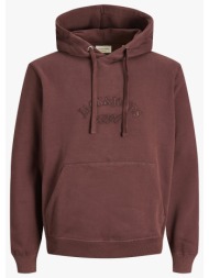 jack&jones jorbleecker branding sweat hood bf 12285796-deep mahoganyjj darkbrown