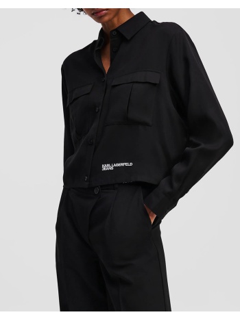 karl lagerfeld jeans klj utility blouse a3w11009-999 black σε προσφορά