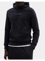 trusardi sweat-felpa con cappuccio in jersey diagonale stampa trussardi mf532f01-034 darkblue