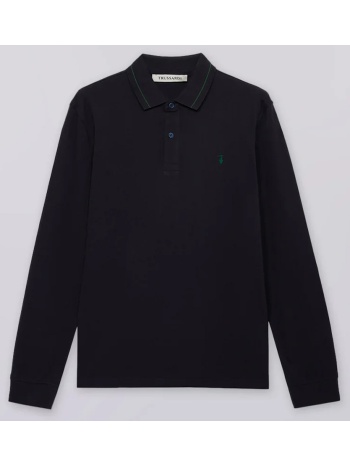 trussardi t-shirt-polo a manica lunga regular fit in piquet σε προσφορά