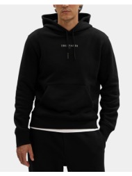 trusardi sweat-felpa con cappuccio in jersey diagonale stampa trussardi mf532f01-033 black