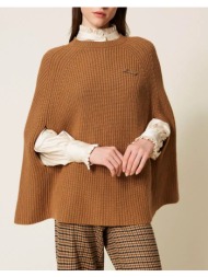 twinset ποντσο 252tt3421-12538 brown