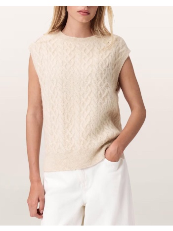 all saints sirius cable tank w060kd-pearl white ecru σε προσφορά