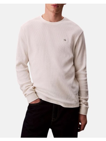 calvin klein ls waffle badge crewnk tee lv040em217-yas