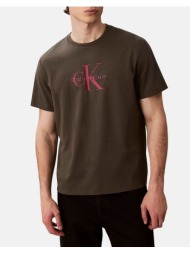 calvin klein jeans ss hero monologo tee 20s lv04rb862g-par darkolivegreen