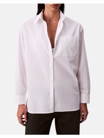 calvin klein jeans poplin relaxed shirt lv047c143g-yaa white