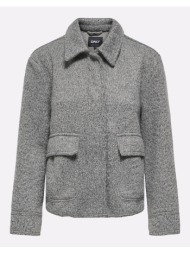 only onlsanne boucle short jacket bf otw 15358870-medium grey melange gray