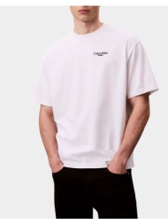 calvin klein logo back print t-shirt lv04rd825g-yaa white