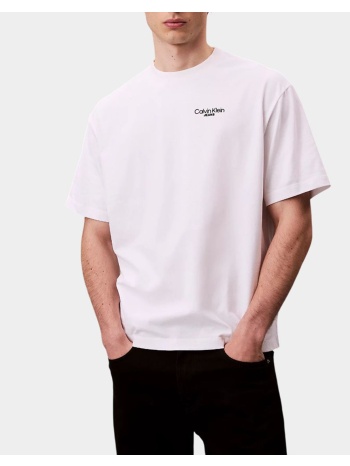 calvin klein logo back print t-shirt lv04rd825g-yaa white
