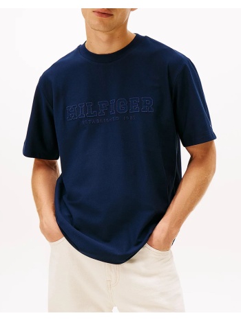 tommy hilfiger mix media graphic tee mw0mw41766-c1g darkblue