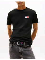 tommy jeans tjm slim essential flag tee ext dm0dm20740-bds black