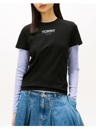 tommy jeans tjw reg essential logo 2 tee ext dw0dw21842-bds black
