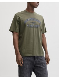jack&jones jjedenver graphic tee ss o-neck sn 12291213-dusty olive olive