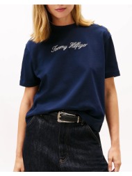 tommy hilfiger gold btn script mdrn ss tee ww0ww47819-c1g darkblue