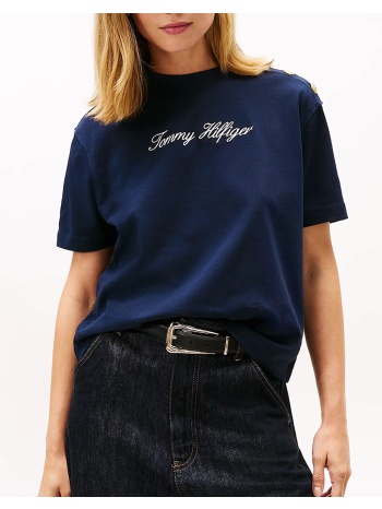 tommy hilfiger gold btn script mdrn ss tee ww0ww47819-c1g