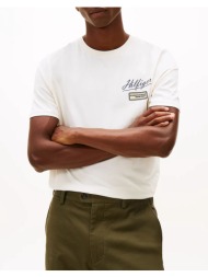 tommy hilfiger modern ath graphic badge tee mw0mw41471-z00 cream