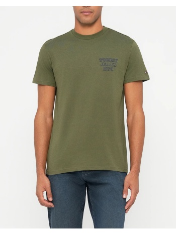 tommy jeans tjm slim entry bills ss tee dm0dm22321-gy1 khaki