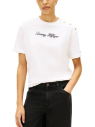 tommy hilfiger gold btn script mdrn ss tee ww0ww47819-ybl offwhite