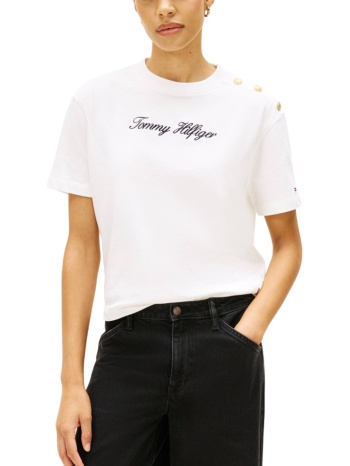 tommy hilfiger gold btn script mdrn ss tee ww0ww47819-ybl