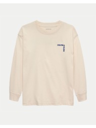 calvin klein light calvin klein l/s t-shirt ib0ib02614-8y-16y-pgb cream
