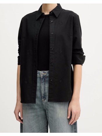 tommy hilfiger oxford aop relaxed shirt ww0ww49386-bds black