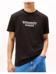 tommy jeans tjm reg bills font ss tee ext dm0dm22322-bds black