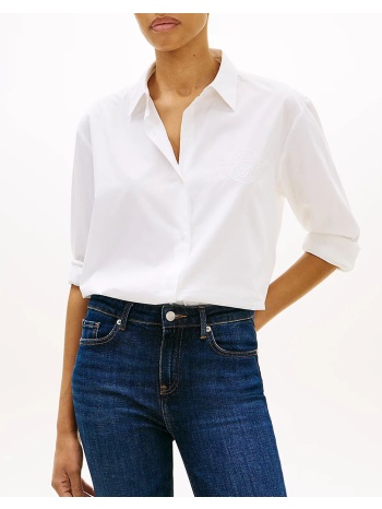 tommy hilfiger cotton easy shirt ww0ww48190-ycf offwhite