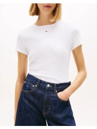 tommy jeans tjw slim essential rib ss ext dw0dw17383-ybr white