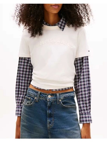 tommy jeans tjw reg gmd varsity ss tee dw0dw22458-ybh