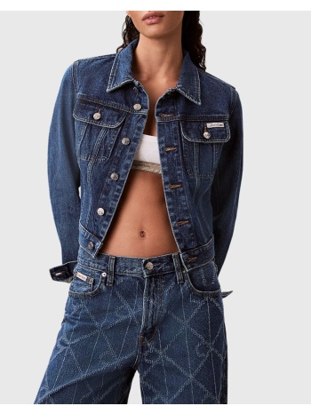 calvin klein jeans cropped 90s denim jacket indigo