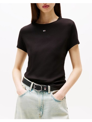 tommy jeans tjw slim essential rib ss ext dw0dw17383-bds