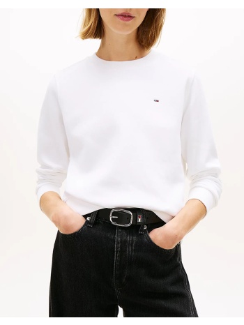 tommy jeans tjw reg s flag crew dw0dw19959-ybr white