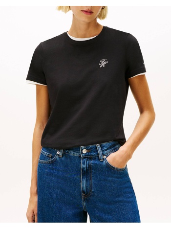 tommy hilfiger th script reg c-nk ss tee ww0ww47809-bds