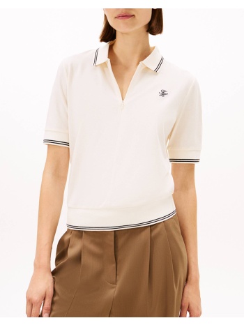 tommy hilfiger th script lyocell zip ss polo ww0ww47853-aef