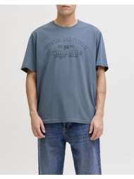 jack&jones jjedenver graphic tee ss o-neck sn 12291213-blue mirage blue