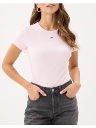 tommy jeans tjw slim essential rib ss ext dw0dw17383-tog lightpink