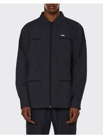 rains woven overshirt unisex fit 18690-01 black σε προσφορά