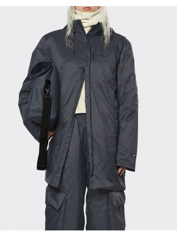 rains μπουφαν padded nylon coat rnsaw2215480-05 darkgray σε προσφορά