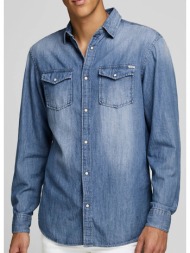 jack&jones πουκαμισο jjesheridan shirt l/s noos 12138115-medium blue denim denimblue