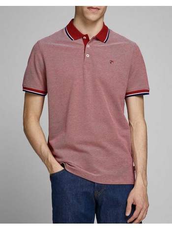 jack&jones jprbluwin polo ss sts 12169064-red dahlia red