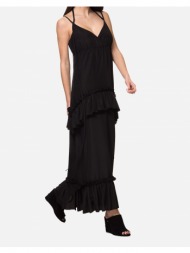 sh by silvian heach astorga γυναικειο μακρυ φορεμα rnp18149ve-blk black