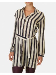glamorous γυναικειο ριγε πουκαμισο-φορεμα ck2606-cnwst-cream navy wine stripe mixed