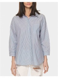 glamorous γυναικειο πουκαμισο με κορδονια ck4098-blwhst indigo